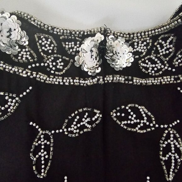 Marina By Marina Bresler Vintage Sequined & Beaded Scalloped Edge Blouse Medium - Picture 5 of 14